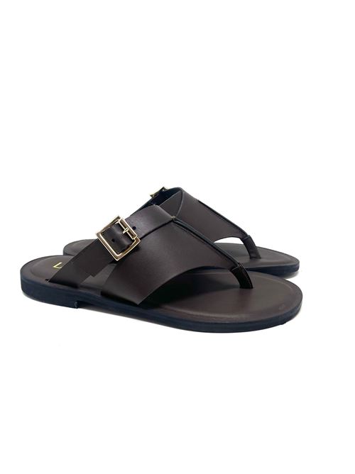 Ciabattina infradito donna con fibbia IL LACCIO | RS502VITELLOT.MORO